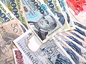 a close-up of several currency notes