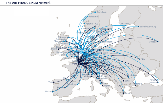 Flying Blue's Europe Route Map