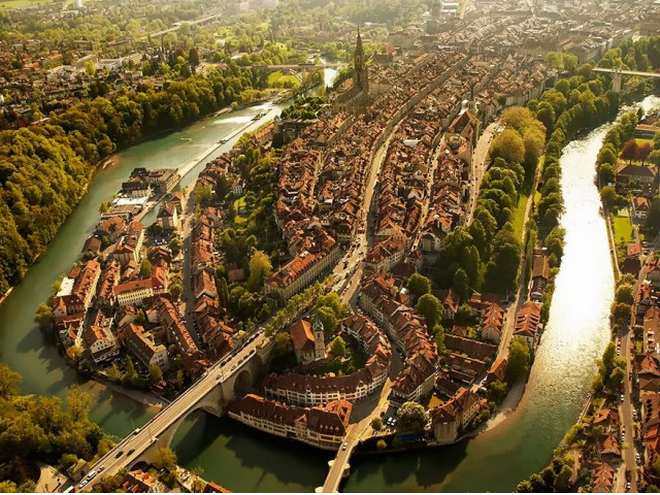 Aerial View of Bern, Switzerland