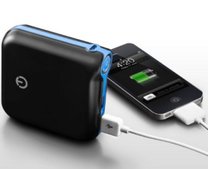 a black and blue battery charging devices