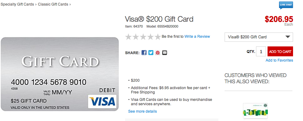 $200 Visa Gift Cards from Staples Available Without the Fee!