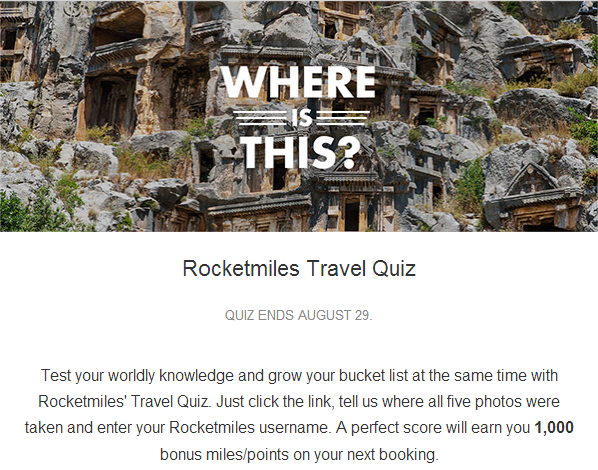 1,000 Free Points from RocketMiles!