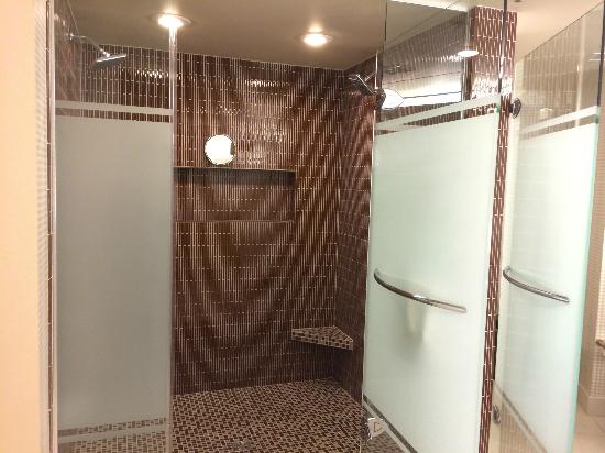 The master bedroom's double shower