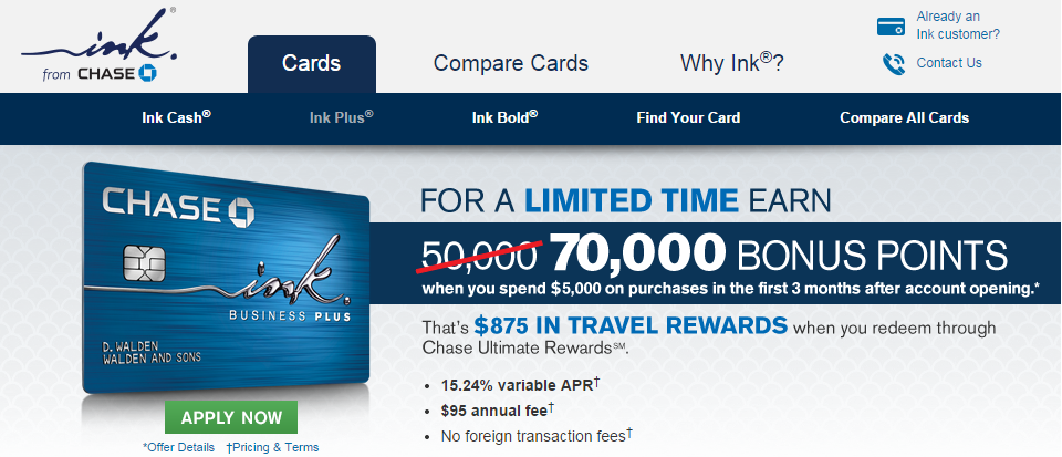 Chase Ink Plus 70,000 Point Sign Up Offer & Up to 50,000 Points in Referral Bonuses – Plus…How to Earn Absurd Amounts of Ultimate Rewards Points!