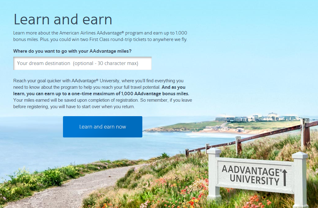 1,000 American Airlines AAdvantage Points Free!