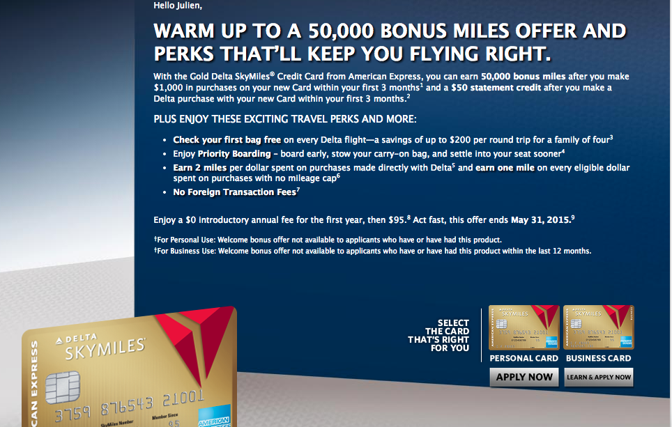 Increased Offer: Delta Gold SkyMiles 50,000 Points