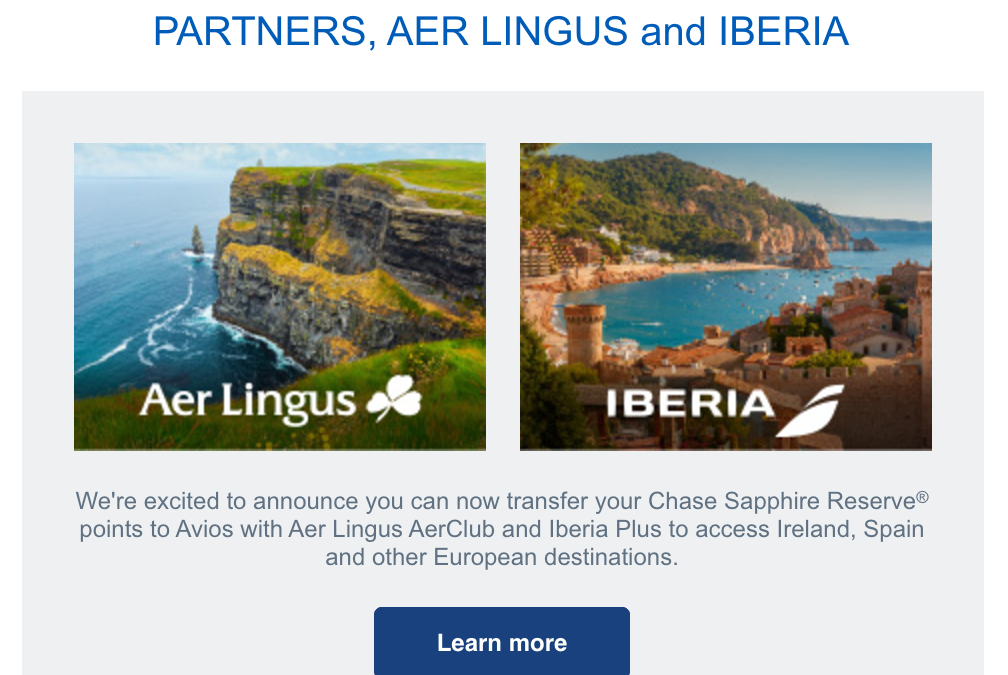 Chase Ultimate Rewards Adds Two New Airline Partners